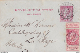 DDW744 - Entier Enveloppe-Lettre Type TP 46 + TP Fine Barbe TIRLEMONT 1901 Vers LA HAYE - TARIF PREFERENTIEL NL à 20 C. - Sobres-cartas