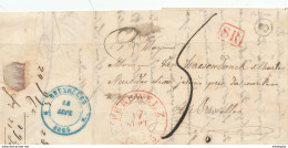 DDW608 - Lettre Précurseur PERUWELZ 1845 Vers BXL - Boite Rurale S De VERGNE (dépendance De WIERS) - Landelijks Post