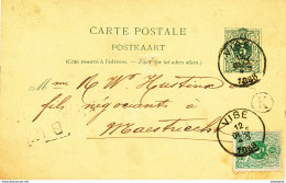 DDW602 - Entier Postal Lion Couché VISE 1888 Vers MAESTRICHT - Boite Rurale Grand K Expédiée De SAINT REMY - Posta Rurale