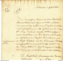 DDW 541 -- DILIGENCE ANTWERPEN à TURNHOUT - Document 1825 Signé Du Gouverneur De La Province D' Anvers - 1815-1830 (Periodo Holandes)