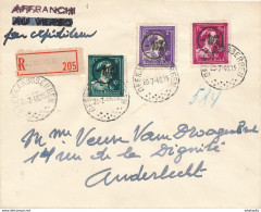 887/30 -- Enveloppe Recommandée GEERAARDSBERGEN 1946 Série TP Moins 10% Surcharge Locale Circulaire - 1946 -10%