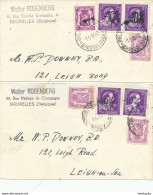 886/30 -- 4 X Fragments Ou Entier Postal - TP Moins 10% Surcharges Locales BRUXELLES - Col Ouvert , Lion V. - 1946 -10%