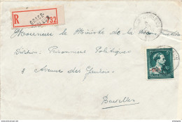 281/30 -  Lettre Recommandée TP Col Ouvert 5 F Moins 10 % - GRACE BERLEUR 1947 Vers BXL - 1946 -10%