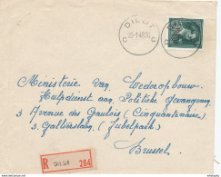 274/30 -  Lettre Recommandée TP Col Ouvert 5 F Moins 10 % - DIEST Loket C En 1948 Vers BXL - 1946 -10%