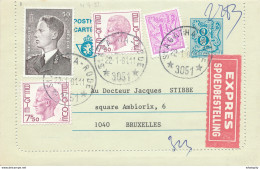 481/30 -- Carte-Lettre Moderne EXPRES + TP Elstrom Et Divers RELAIS à Etoiles ST AGATHA RODE 1981 Vers BXL - TARIF 74 F - Letter-Cards