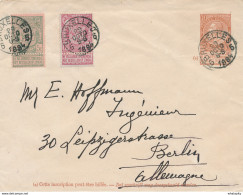 486/30 -- Entier Enveloppe Fine Barbe + TP Expo Anvers BXL 1894 Vers BERLIN - TARIF EXACT 25 C. - Briefe