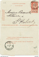 475/30 -- Carte-Lettre Fine Barbe FREUX 1894 Vers Le Notaire Dassonville à ST HUBERT - 2 Récépissés Postaux De ST HUBERT - Postbladen