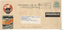 373/30 -- Enveloppe ILLUSTREE TP Petit Sceau 80 C Seul GENT 1949 -  International Fair Of GHENT , Belgian Autumn Fair - 1935-1949 Piccolo Sigillo Dello Stato