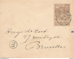 343/30 -- Enveloppe TP 73 EXPO Bruxelles COUILLET 1897 Vers BXL - 1894-1896 Ausstellungen