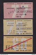 DDAA 891 --  LES TRAMWAYS BRUXELLOIS - 3 X Carte Abonnements Hebdo Ou Mensuel , 1 X SPECIMEN , 1977/80 - Europa