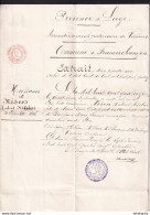 DDAA 663 - Papier Fiscal 1884 - Extrait De Naissance De Nisen Hubert En 1814 , Commune De FRANCORCHAMPS , Arr. VERVIERS - Documents