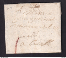 DDAA 554 - Lettre Précurseur NIVELLES 1695 Vers BRUXELLES - Port 1 Sol - Signée Pierre Borgniez - 1621-1713 (Pays-Bas Espagnols)