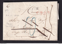 DDAA 570 - Lettre Précurseur De 30 TOULOUSE France 1822  "par LILLE" Vers GAND - Taxation 10 En Bleu , RECTIFIEE 15 - 1815-1830 (Periodo Holandes)