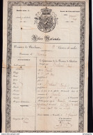 222/35 -  MILICE NATIONALE - Certificat D'exemption Par Le Gouverneur Du Brabant BRUXELLES 1860 - Charles Merkaert - Storia Postale