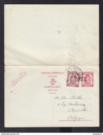 DDZ 928 -- Entier Postal Petit Sceau Moins 10 % + TP Dito BRUXELLES 1946 Vers PARIS = REPONSE PARIS Vers BXL - Tarjetas 1934-1951