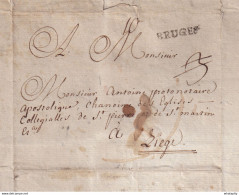 DDZ 641 - Archive Privée Du Chanoine Antoine à LIEGE - Lettre Précurseur BRUGES 1772 Signée Peellaert - TB Texte - 1714-1794 (Pays-Bas Autrichiens)