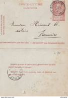 DDY741 - Entier Carte-Lettre Type TP 57 ST GHISLAIN 1898 Vers Le Notaire Hainaut à FRAMERIES- Signée Herminieaux - Kartenbriefe