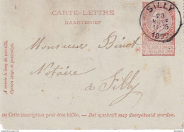 DDY742 - Entier Carte-Lettre Type TP 57 SILLY 1899 Vers Le Notaire Binot à Silly- Signée Hanotière - Kartenbriefe