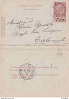 DDY737 - Entier Carte-Lettre Type TP 57 LINCENT 1898 Vers TIRLEMONT - Signée Mouillard à LINSMEAU - Postbladen