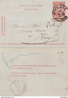 DDY724 - Entier Carte-Lettre Type TP 57 AYWAILLE 1898 Vers HUY - Cachet En Relief Notaire Prévinaire à HARZE - Cartas-Letras