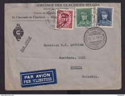 DDY 884 - Enveloppe PAR AVION TP Képis (Tricolore) BRUXELLES 1932 à BOGOTA Via BARRANQUILLA - 2 Cachets Servicio Aereo - 1931-1934 Chepi