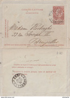 DDY740 - Entier Carte-Lettre Type TP 57 ST DENIS BOVESSE 1898 Vers BXL - Expédiée De JENNEVAUX - Carte-Lettere