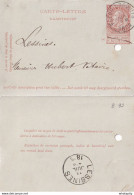 DDY727 - Entier Carte-Lettre Type TP 57 FLENU-PRODUITS 1895 Vers Le Notaire Hubert à LESSINES - Carte-Lettere