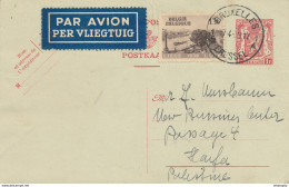 XX 902- Entier Postal Petit Sceau (déchirure) + TP Expo Liège '39  PAR AVION -  BRUXELLES 1939 Vers HAIFA Palestine - Briefkaarten 1934-1951