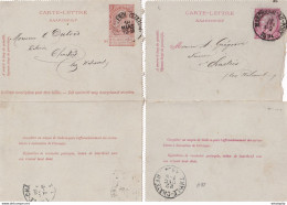 DDY 312 - 2 X Carte-Lettre Fine Barbe 1894/95 Vers Echevin Dubois Et Fermier Grégoire à CHASTRES Lez WALCOURT - Carte-Lettere