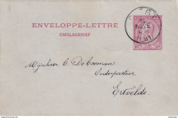 DDY 309 - Enveloppe-Lettre Type TP 46 DIEST 1891 Vers De Cooman , Onderpastoor Te ERTVELDE - Buste-lettere