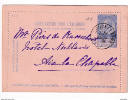 DDY 311 - Carte-Lettre Fine Barbe (avec Tous Ses Bords) COUCKELAERE Vers Mr Piers De Raveschoot à AIX LA CHAPELLE - Letter-Cards