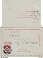 DDY 310 - Carte-Lettre Fine Barbe NAMUR Station 1898 Vers Melle Piers De Raveschoot à COUCKELAERE - COBA 30 Euros - Postbladen