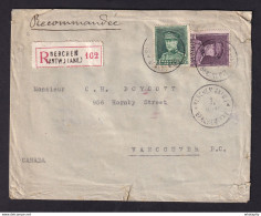 DDY 887 - Enveloppe Recommandée TP Képis BERCHEM Antwerpen 1932 Vers VANCOUVER Canada - Belle Destination - 1931-1934 Mütze (Képi)