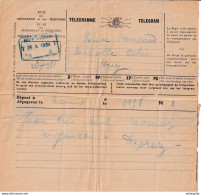 DDY 262 --  TELEGRAMME 1938 NAMUR Vers HUY Sud - Reçu Pour Frais D' EXPRES Payés Par Le Destinataire 2.00 F (RARE) - Telegraphenmarken [TG]