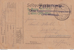 DDY009 - Carte En Feldpost Marine Div. OOSTENDE 1915 - Griffe Zuruck + Ohne Truppenstempel METZ - Erreur Biffée - Armada Alemana