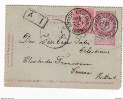 DDX973  -  Carte-Lettre Fine Barbe + TP Dito LIEGE Guillemins 1902 Vers VENRAAI  - TARIF PREFERENTIEL PAYS-BAS - Kartenbriefe