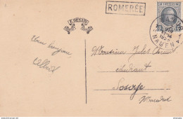 DDX978 -  TB Carte-Vue ROMEREE - Griffe Chemin De Fer De CHIMAY - TP Houyoux NAMUR 1925 Vers SOSOYE - Autres & Non Classés