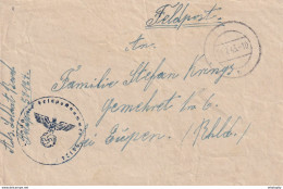 DDX 708 -- CANTONS DE L' EST - Enveloppe En Feldpost 1943 Du Soldat Bach Vers La Famille Krings à EUPEN - WW II (Covers & Documents)