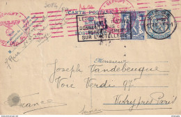 DDX 711 -- Entier Postal Petit Sceau LIEGE 1942 Vers VITRY France - Censure Allemande Mécanique - Guerre 40-45 (Lettres & Documents)