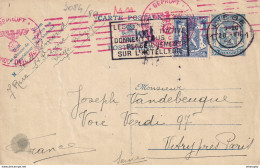 DDX 711 -- Entier Postal Petit Sceau LIEGE 1942 Vers VITRY France - Censure Allemande Mécanique - WW II (Covers & Documents)