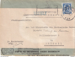 DDX 710 -- Enveloppe Réutilisée Avec Bande-adresse TP Petit Sceau LEUVEN 1943 Vers BXL - Griffe BLEUE D' Origine TESTELT - WW II (Covers & Documents)