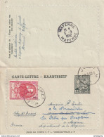 DDX 694 -- Carte-Lettre Exportations (avec Bords) + TP 883 UPU JUMET 1952 Vers MAYENNE France - Postbladen