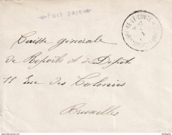 DDX 425 - Collection Cachets De FORTUNE Daniel Jonsen - Lettre BRAINE LE COMTE Griffe Violette Port Payé - Fortune Cancels (1919)