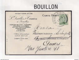 DDX 420 - Collection Cachets De FORTUNE Daniel Jonsen - Cachet Caoutchouc BOUILLON 1919 - Entete Devillez Et Camion - Noodstempels (1919)