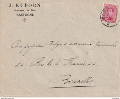 DDX 409 - Collection Cachets De FORTUNE Daniel Jonsen - BASTOGNE Lettre Cachet Télégraphique - Entete Kuborn , Bois - Fortune Cancels (1919)