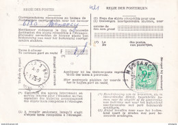 DDX 291 -- Carte De Service De La Poste - Correspondances Réexpédiées TP Lion Héraldique MESSANCY 1975 Vers BXL 3 - Post-Faltblätter