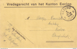 DDX 289 -- Carte De Service " Vredegerecht " EECLOO 1925 Vers Camiel Bovyn , Bakker In EECLOO - Franchigia