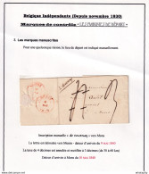 DDCC 809 - Lettre Précurseur(sans Texte) - Manuscrit "de Tournay" 1840 Vers MONS Via MENIN - Port 4 Déc. Corrigé En 3. - 1830-1849 (Belgique Indépendante)