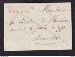 DDCC 914 - Précurseur Sans Contenu ST TRUYEN FRANCO Vers Bruxelles - TB Frappe - 1830-1849 (Belgique Indépendante)