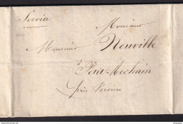 DDDD 640 - Lettre HORS POSTE Louvain 1824 Vers Mr Neuville à PETIT-RECHAIN - Mention Service - Un Reçu Est Inclus - 1815-1830 (Periodo Holandes)